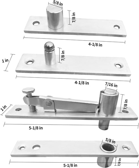 ZXFUTURE 360 Door Pivot Hinges Heavy Duty Pivot Hinge for Wood Door, Stainless Steel Hidden Door Hinge for Secret Door