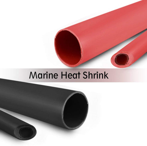 2 Pack 3/4'' Heat Shrink Tube, 3:1 Adhesive-Lined Tubing, Black & Red, 4 Ft