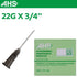 Sterile Disposable Injection Needle with Cap for Animal, Pet, Poultry, and Industrial Dispensing (22G X 3/4)
