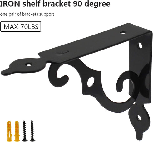 Luomorgo 10 5.4 Inch, Pcs L Bracket Decorative Shelf Brackets, Wall Mounted L Shape Floating Shelf Bracket Heavy Duty