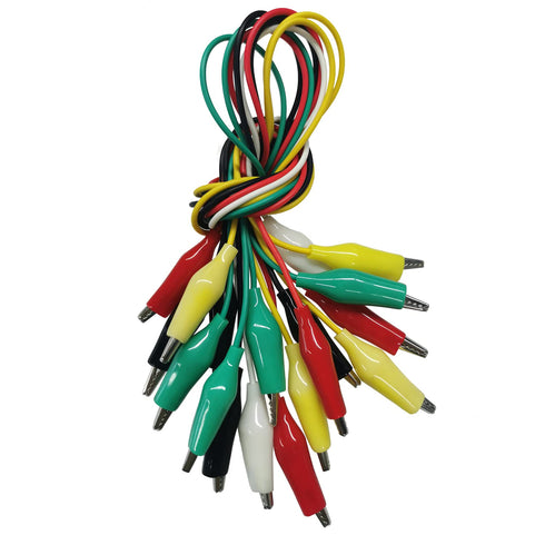 10PCS Electrical Alligator Clips, 5 Colors Test Leads with Probes, Crocodile Jumper Wires for Circuit Connection