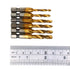 AUTOTOOLHOME 6 Pack Titanium Combination Drill Tap Bit Set, Screw Tapping SAE Sizes
