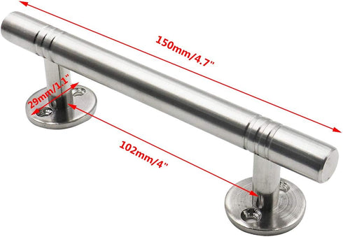 Sliding Barn Door Handle Stainless Steel Heavy Duty Solid Pull Handle - 4"/102mm Hole to Hole Distance by Rannb
