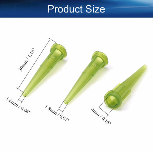 Auniwaig 100Pcs 14Ga Plastic Tapered Dispenser Needles, Olive PE, Luer Lock, for Oil or Glue Applicator