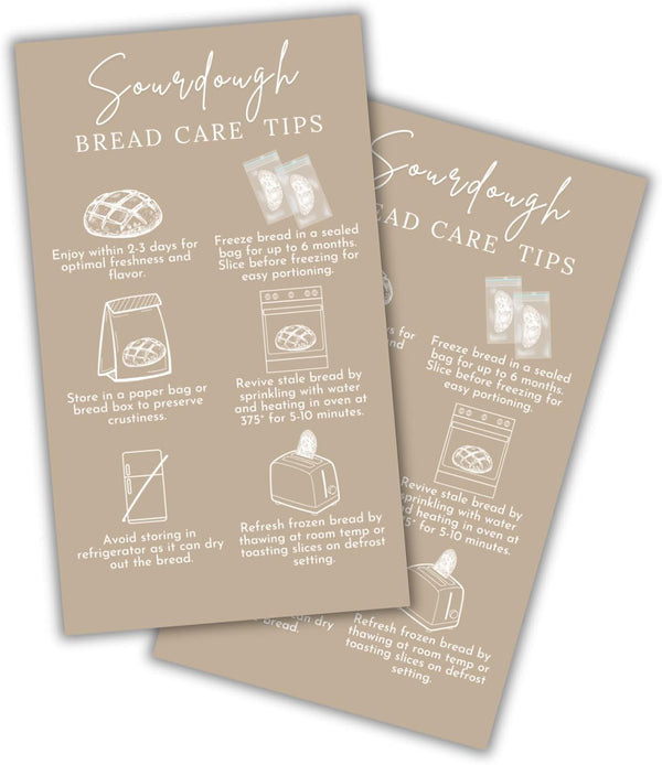 Lashicorn Sourdough Bread Care Instructions Cards Tips and Tricks 50pk 2x3.5 Minimalist Starter