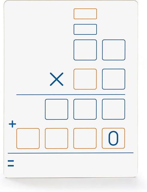 SCRIBBLEDO 9"x12" Double Sided Dry Erase Long Multiplication Board for Home, School, Kids, Students Math