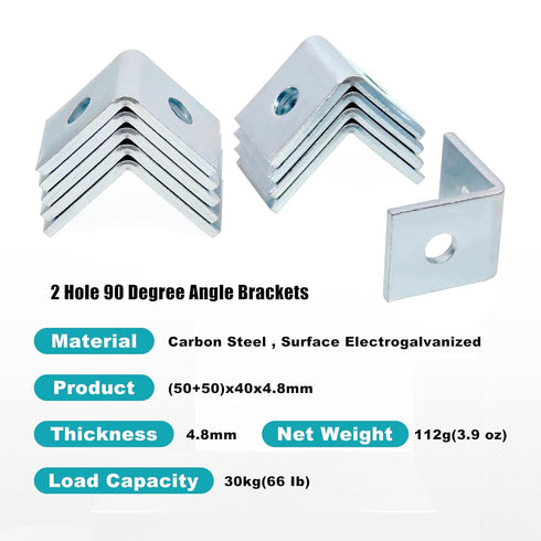 CNQLIS 10 Pcs 2 Hole L Shaped Connector Bracket, Fit for 1-5/8" Wide Taller Strut Channel, Includes Screws
