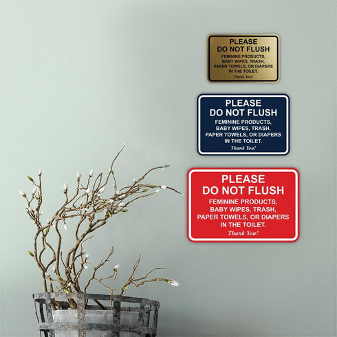 Classic Framed Please Do Not Flush Thank You Bathroom Etiquette Sign, Laser-Engraved, Durable ABS Plastic, 4" x 6" (2
