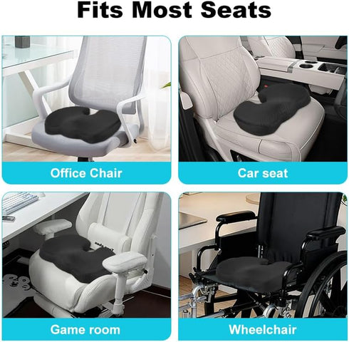 DITSONEO Memory Foam Seat Cushion for Office Chairs & Car Seat, Anti-Slip Ergonomic Chair Cushion for Pressure Relief