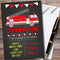 The Card Zoo Fire Truck Chalk Style Personalized Childrens Birthday Party Thank You Cards