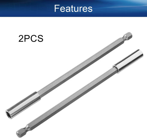 Auniwaig 2PCS 150mm Bit Holder Extension Set, 1/4 inch Hex Shank for Screwdrivers and Drills