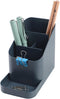BLUE GINKGO Desk Holder Organizer - Office Supplies, Pencil and Pen Holder for Desk, Made in Korea, Prussian Blue