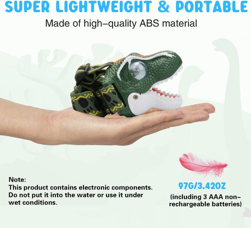 COSOOS LED Headlamp for Kids - Flashlight Camping Gear with Roar & Silent Mode, Lightweight Headlight, Birthday Gift