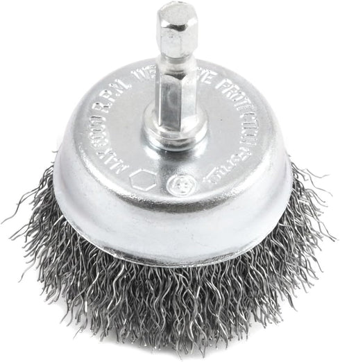 Forney 72729 Wire Cup Brush, Coarse Crimped, 1/4-Inch Hex Shank, 2-Inch