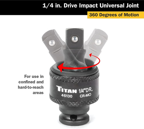 Titan 46130 1/4-Inch Drive Impact Universal Joint Socket