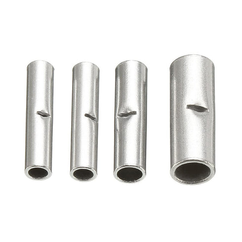 300PCS Non-Insulated Butt Connectors Kit, Tinned Red Copper, 24-10 Gauge Electrical Wire Crimp Terminals