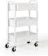 SunnyPoint 3-Tier Compact Rolling Metal Storage Organizer, Mobile Utility Cart for Kitchen/Under Desk, WHT
