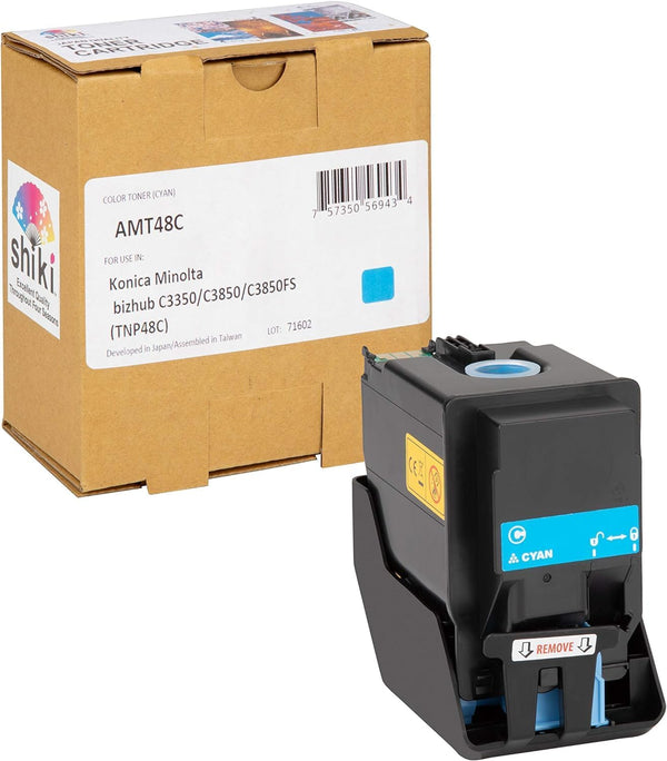 SHIKI Compatible Toner Cartridge for Konica Minolta bizhub C3350/C3850/C3850FS Cyan (TNP48C/A5X0430) 10,000 Pages