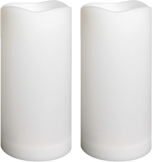 Waterproof Outdoor Flameless Pillar Candles, 2 Pack, 3 x 6 , Battery Operated Electric LED Candle Set with Timer for