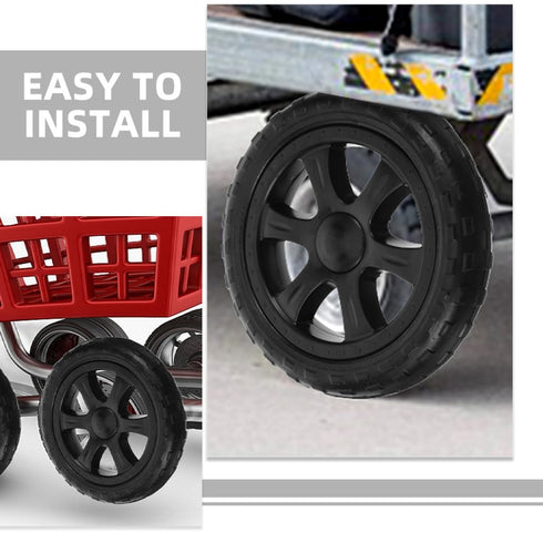 4pcs Veemoon Heavy Duty Plastic Shopping Cart Replacement Wheels for Grocery Utility Trolley Laundry Rolling Cart