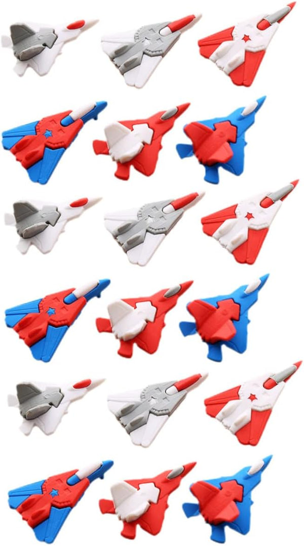 TOYANDONA 18pcs Mini Pencil Erasers, Novelty Puzzles for Kids, Airplane Model Toy, Holiday Bag Filler