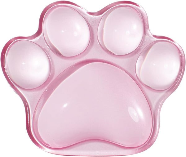 Hunfuthr Cat Paw Mouse Wrist Rest, Pink Gel Clear Mouse Wrist Support Pad,