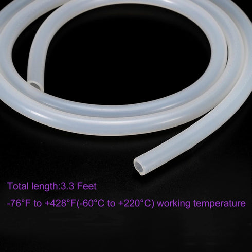 DMiotech 5mm ID 8mm OD 3.3 Feet Translucent Silicone Tube for Water Air Pump