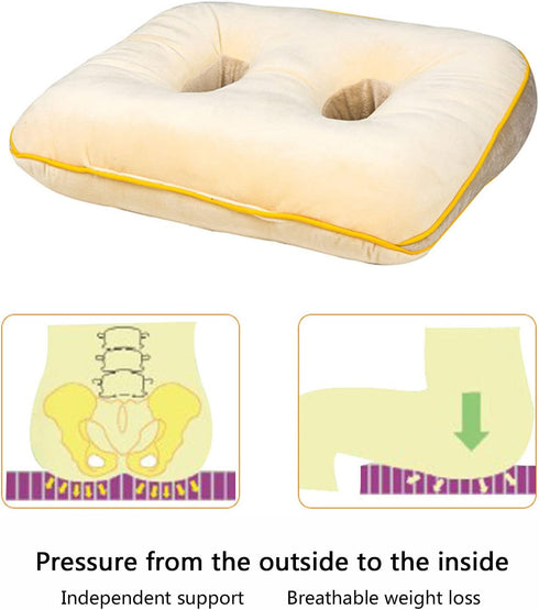 ZWDYY Car,Pink,40 35 7cm Office Cushion for Butt and Back,Beautiful Buttocks Cushion Orthopedic Seat Cushion Memory