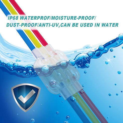 Waterproof Wire Connectors, Quick Inserted IP68 Moisture Guard for 0.5mm - 4mm Hard Wire Applications