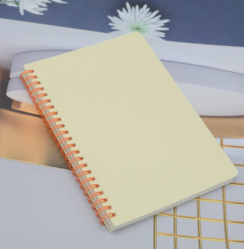 Yansanido Spiral Notebook, 4 Pcs A5 Size Thick Plastic Hardcover, 80 Sheets (160 Pages) Journal for School and Office