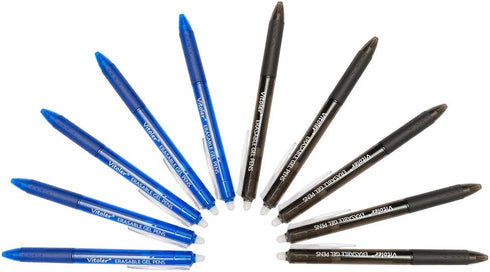 Vitoler Retractable Erasable Gel Pens, Fine Point (0.7mm), 5 Black & 5 Blue Gel Ink Pens for Drawing Writing Planner