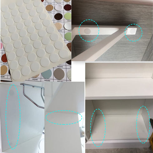 Self-Adhesive Screw Hole Stickers, 384pcs 0.59inch/15mm Dust Proof Caps for Wood Screws in White