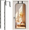Adjustable Over-The-Door Mirror Hanger Set with Protective Lining, 2 Pcs Mirror Hooks (Mirror Not Included) (Black)