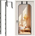 Adjustable Over-The-Door Mirror Hanger Set with Protective Lining, 2 Pcs Mirror Hooks (Mirror Not Included) (Black)