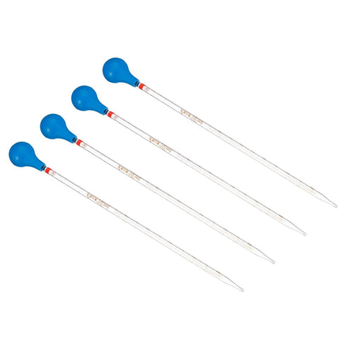 PATIKIL Graduated Dropper Pipettes Kit, 4pcs 5ml Borosilicate Glass for Liquid Transfer