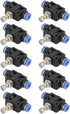 10pcs Air Flow Control Valve, 6mm Tube OD Pneumatic Air Flow Control Valve Connector with Quick Connect Fitting