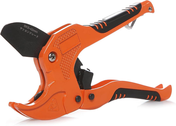Zantle Pipe and Tube Cutter, Ratcheting Hose Cutter, One-hand Fast Cutting Tool for Less Than 1-1/4" O.D. PEX, PVC