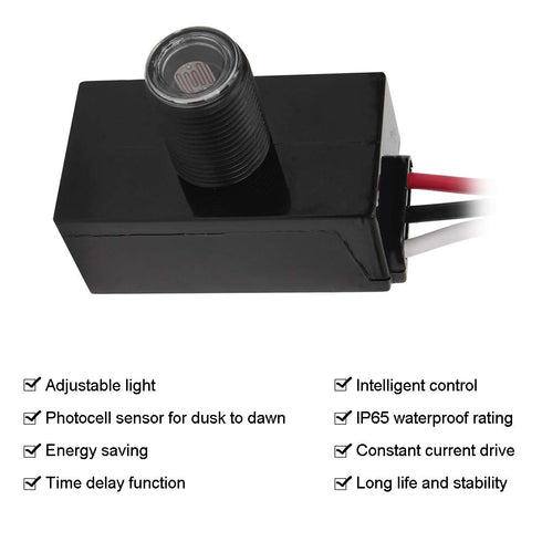 4 Pack Outdoor Photo Control Sensor, Dusk to Dawn Auto On/Off Hard-Wired Lamp Post Photoelectric Switch Sensor