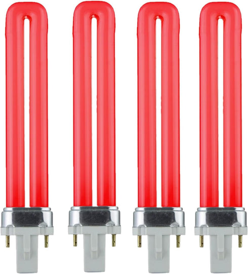 Diodesy- Compact Fluorescent Single U-Shaped Twin Tube Red Light Bulb Plugin PL