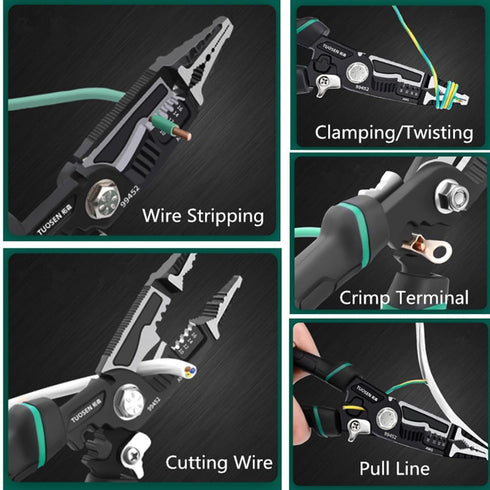 9-in-1 Wire Stripper by szhdxsy, 8.5in Crimping Tool, Multifunctional Wire Stripper, Cable Cutters, Pliers