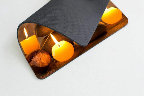 Smooffly Custom Gaming Mouse Pad, Aromatic Candles and Zen Stones Rectangle for Computers, Laptop