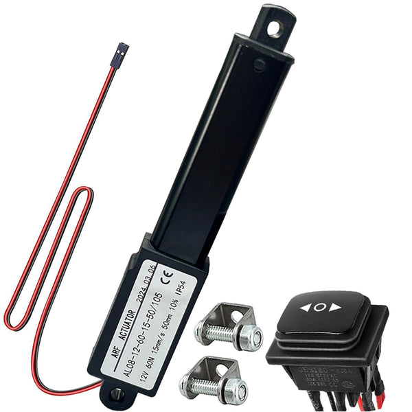 Mini 12V 2 "Stroke Electric Linear Actuator, 60N(13.4Lbs), Speed 15mm/s, Waterproof Linear Actuator with Switch and