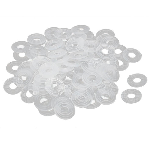 uxcell Plastic Flat Washers, 10mm OD 4mm ID 1mm Thickness, Sealing Gasket for Faucet Pipe, Pack of 100