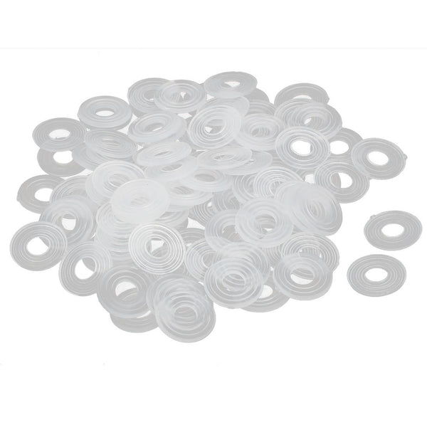 uxcell Plastic Flat Washers, 10mm OD 4mm ID 1mm Thickness, Sealing Gasket for Faucet Pipe, Pack of 100