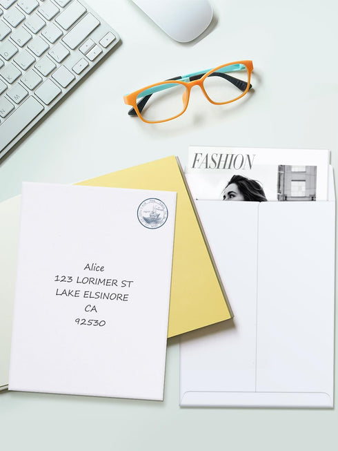 Eupako Catalog Mailing Envelopes - 9x12 White Self Seal Envelopes, 250 Pack for Organizing