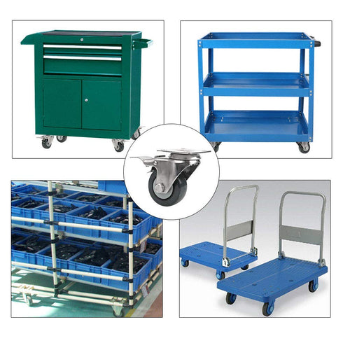 1.5in 304 30kg/66.1lb Silent Casters Locking Stainless Steel Trolleys Loading