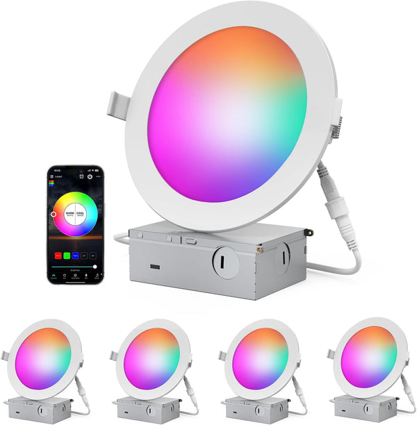 Smart LED Recessed Ceiling Soffit Lights 6 Inch, 12W Canless Recessed Lights