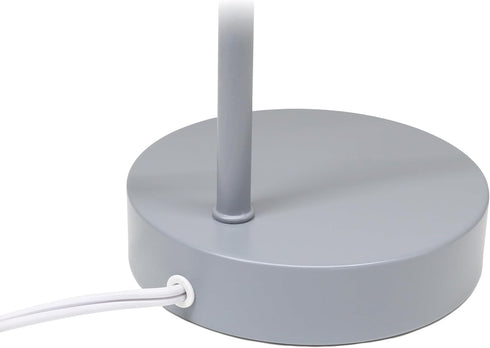 LD1078-GRY 15.2" Simple Designs Sleek Essentials Metal Cone Shade Desk Lamp with Adjustable Shade, for Office, Desk
