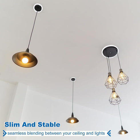 5" 7.48" 2 Pack PATIKIL ID OD Goof Rings for Recessed Light, Matte White Goof Metal Trim Ring Lighting Fixture