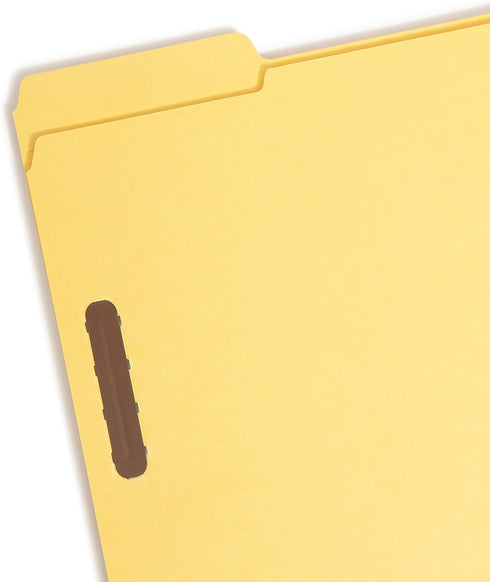 Smead 100% Recycled Fastener File Folder, Letter Size, Yellow, 50 per Box (12941)